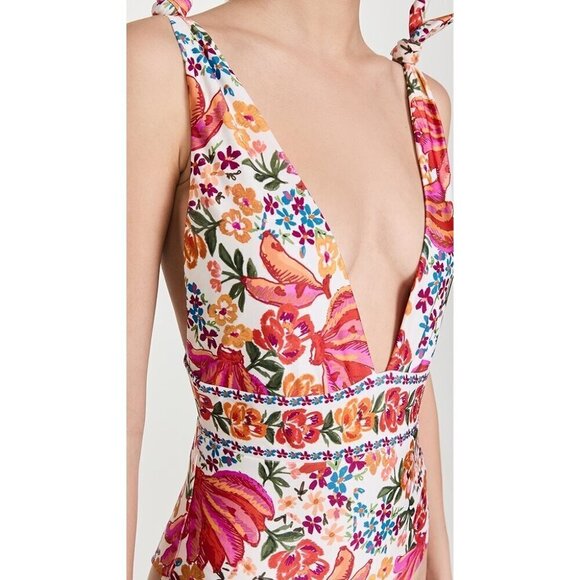 💕FARM RIO💕 Spring Bananas One Piece Swimsuit ~ Spring Bananas Print XS NWT - Picture 4 of 16